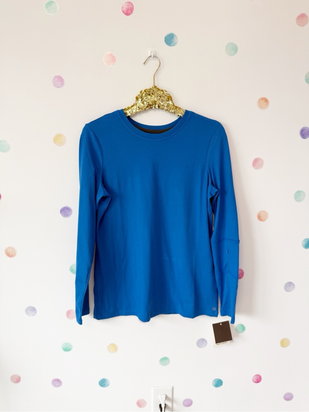 White Cross Royal Blue Crewneck Top